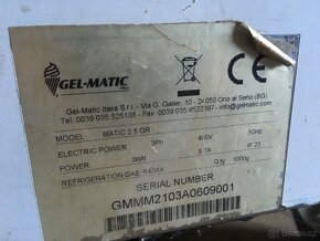 Gelmatic 2.5GR zmrzlinový stroj málo používaný - 2