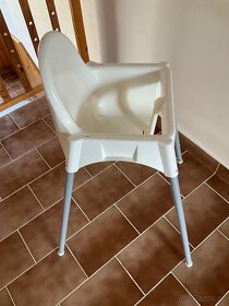 Vysoká židle -  bílá/šedá - 2