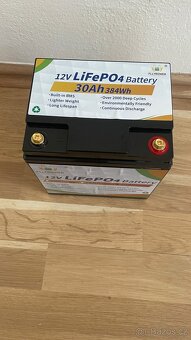 FLLYROWER 12V LiFePO4 baterie 30Ah – dlouhá životnost - 2