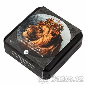 Stříbrná unc. inv.mince Český lev 2021 ruthenium - 2