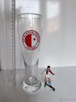 Pohár na pivo a skleněná postavička SLAVIA PRAHA - 2