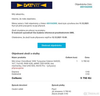 Prodám Umax VisionBook 14WR - 2