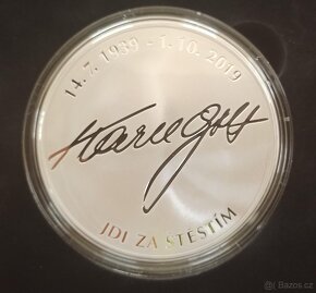 Stříbrná pětiuncová medaile Karel Gott, číslo 008 - 2