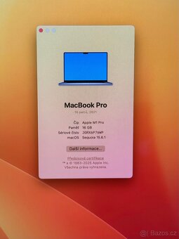 MacBook Pro 16” 2021 /16GB RAM/M1 Pro/512GB SSD/Záruka - 2
