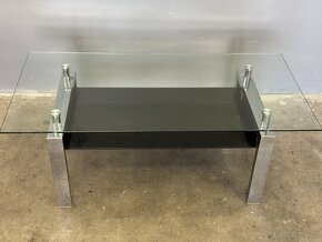Konferenční stolek, chrom/sklo, FABER - 2