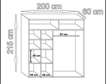ŠOUPACÍ ŠATNÍ SKŘÍŇ 200cm DUB SONOMA - 2