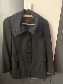 DÁMSKÝ JARNÍ VLNĚNÝ ČERNÝ KABÁTEK,zn: H & M,VEL.40/42 - 2