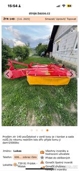 Prodám bubnovou sekačku ZTR 140 - 2
