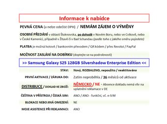Samsung Galaxy S25 EE Silvershadow 128GB ROZBALENO - 2