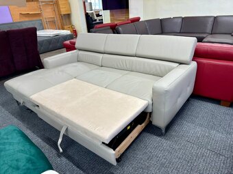 Sedací souprava rohová - rozkládací - kůže - NEPOUŽITÉ - 2