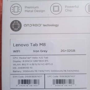 TABLET LENOVO M8HD NOVY ZALISOVANY PUVODNI CENA 3000KČ - 2