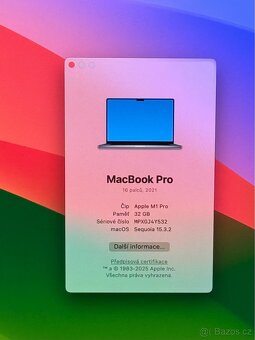MacBook Pro 16” 2021/32GB RAM/M1 PRO/1TB SSD/Záruka - 2