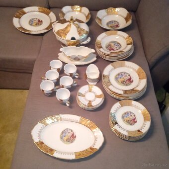 Porcelánový servis tři grácie luxusní pozlacený - 2