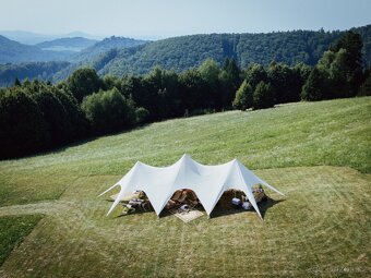 Napínací party stan 20x10m krémový - 2