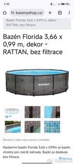 Bazén Florida 3, 66 x 0,99 motiv RATAN - 2