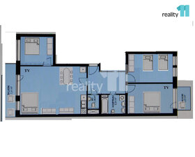 Prodej byt 4kk 126m2, OV, 3 balkony, parkovací místo, Zámeck - 2