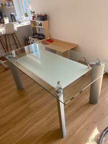 Italský luxusní skleněný stůl 160x90 - sklo 12mm - jako nový - 2