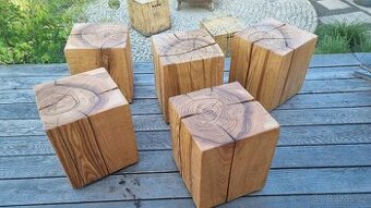 Designové dubové kostky k sezení - 2
