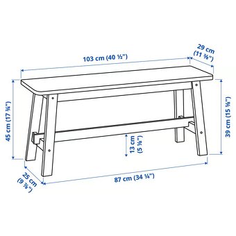 NORRAKER Lavice, bříza, 103 cm - 2
