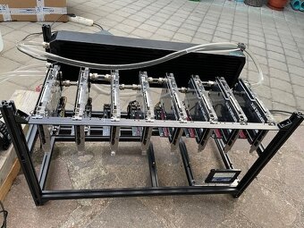 Mining rig 8x RTX 3070 ASUS EKWB + Pumpa + radiátor + deska - 2