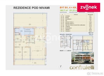 Byt 4+kk s prostornou terasou v 1. NP REZIDENCE POD NIVAM... - 2