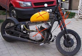 Jawa stavba ČTI... Dekorace café racer chopper custom - 2