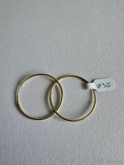 Zlaté náušnice 14K, 2,10 g, průměr 3,5 cm - 2