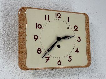 Nástěnné staré keramické kuchyňské hodiny funkční - 2