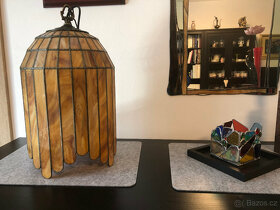 Vitrážové závěsné světlo.Svítidlo vyrobeno Tiffany technikou - 2