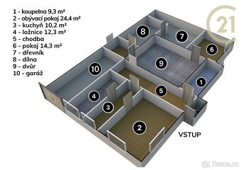Boršov 3+1, zahrada 590m2 - 2
