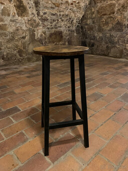 Barové židle dřevo-kov - 2