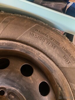 Plechové disky 14” 4x108 a letní pneu 185/65/R14 - 2