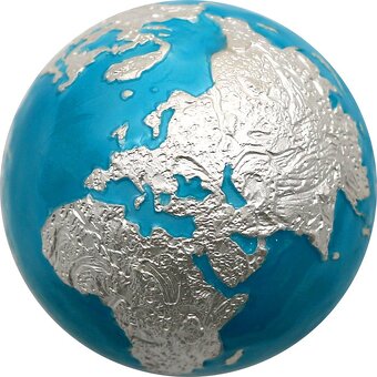 Stříbrná mince 3 Oz The Blue Marble - planeta Země v ohrožen - 2