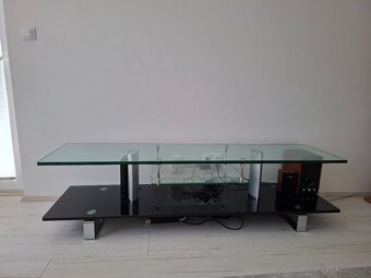 luxusní skleněný (tempered glass) HIFI stolek i pod televizi - 2