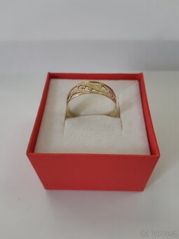 Zlatý prsten v kombinaci s růžovým zl. - 2