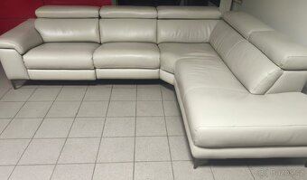 Kožená rohová sedací souprava - PRAVÁ KŮŽE, jak NOVÁ - 2
