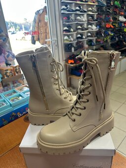 Bezové zimni kotníčkové boty - 2