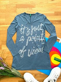 BENETTON dlouhá tunika tričko S - 2