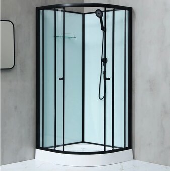 Notre 80 černý sprchový box čtvrtkruhový 80cm x 80cm - 2