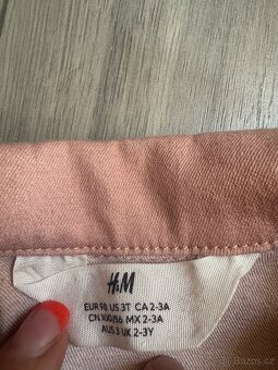 Džínová růžová bunda H&M vel. 2-3 roky - 2