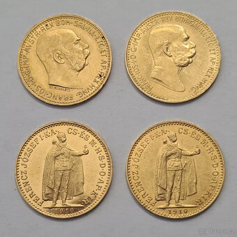 4 x zlatá R-U 10 Koruna - 2
