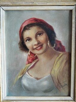 obraz CIGÁNKA III. /dívka, portrét/, olej, František Votruba - 2