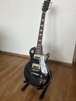 Vintage V100 Flamed Thru Black Elektrická kytara - 2