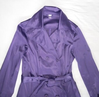 Fialový jarní kabát/trenčkot, vel. 38 - 2