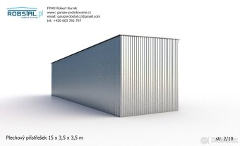 nový plechový přístřešek 15 x 3,5 x 3,5m - 2