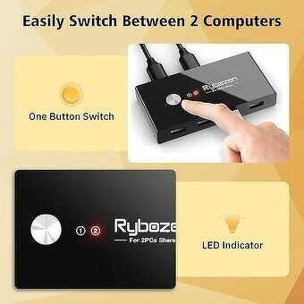 Přepínač USB, Rybozen USB 2.0 Switch Box - 2