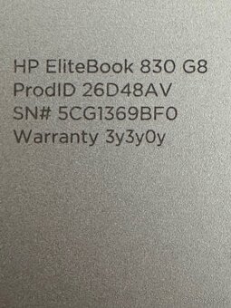 HP EliteBook 830 G8 i5/16GB/ 240 GB SSD – TOP STAV + záruka - 2
