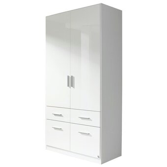 Šatní skříň CELIA 3120 - bílá/bílá vysoký lesk (SCONTO) - 2