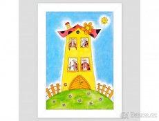 Prodám obraz s rámem - Berušky - do dětského pokoje, A4 - 2