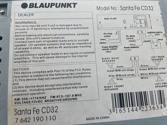 Autorádio Blaupunkt Santa Fe CD 32 - 2